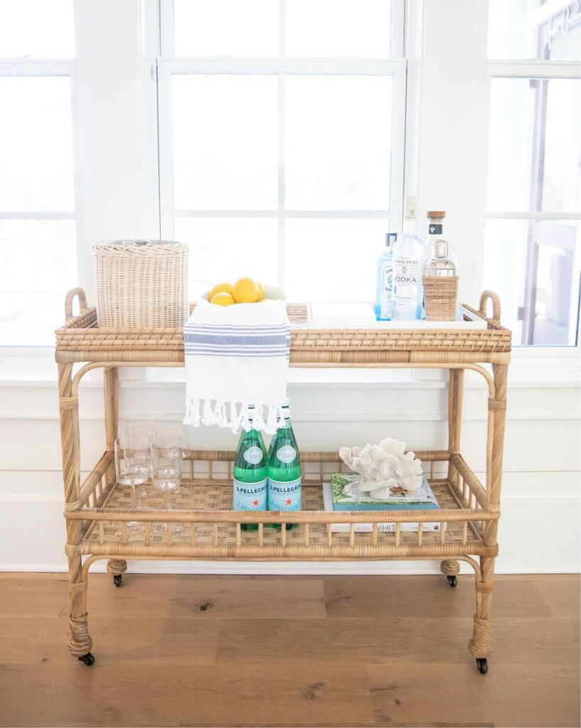 decorating bar cart for spring 2022