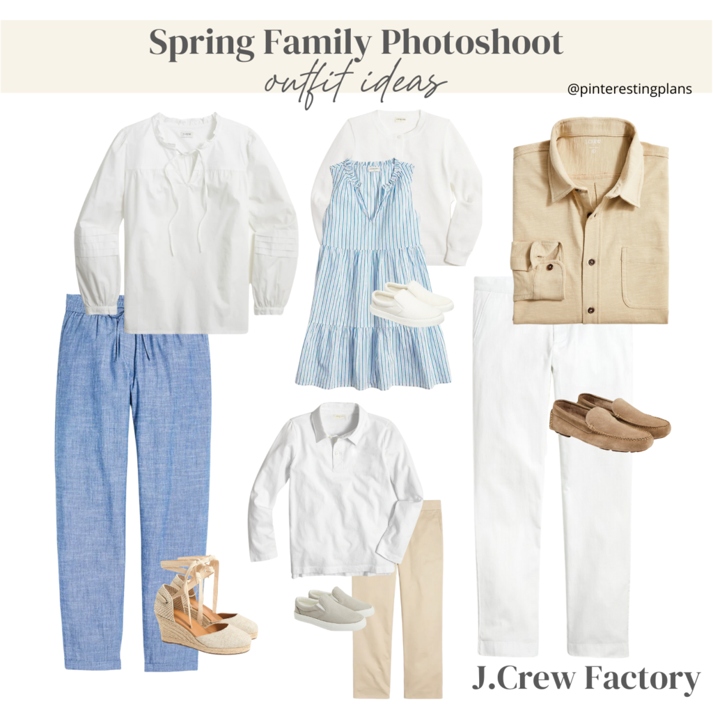 spring family photo outfit idea for the beach