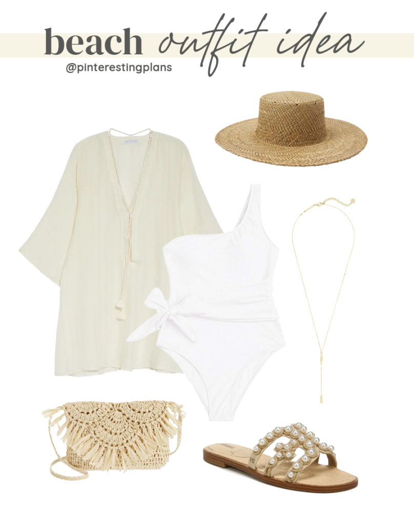 neutral beach resort outfit idea 2022