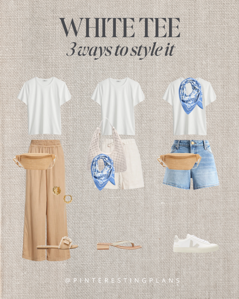 Three ways to style a classic white tee for summer 2025.