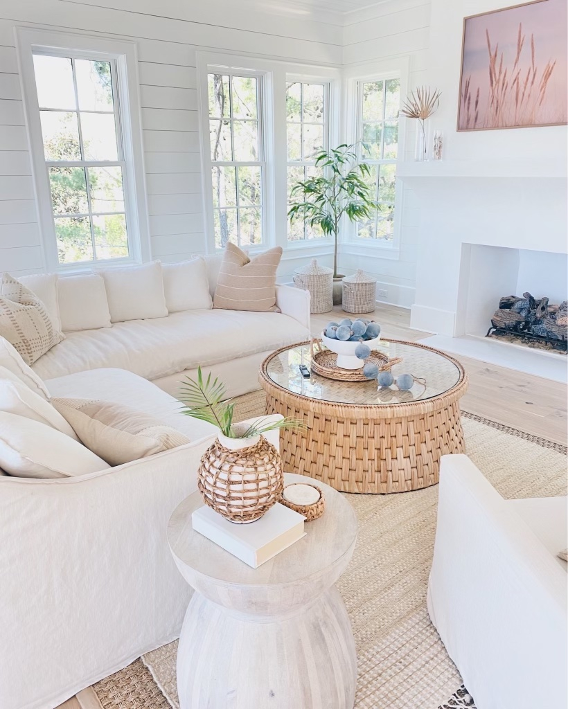 maiden home sofa in modern coastal neutral living room