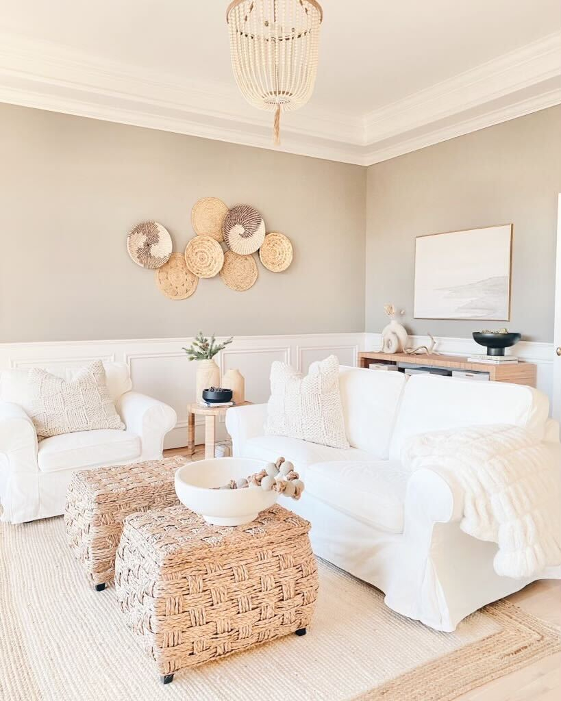 neutral modern cozy reading sitting room decor