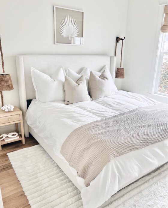 Wayfair Tilly Talc Linen Upholstered Bed 