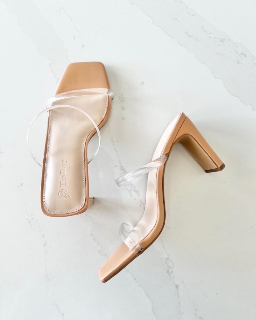 transparent clear heeled sandals from amazon